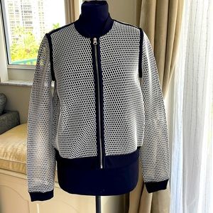 A.N.A Women’s Mesh Perforated Net Bomber Jacket size S new